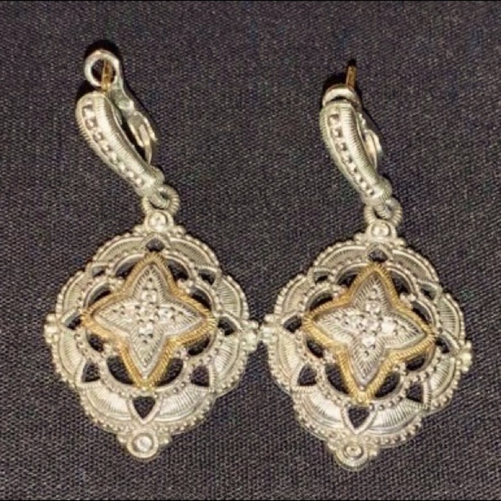 Judith Ripka 18kt and silver earrings